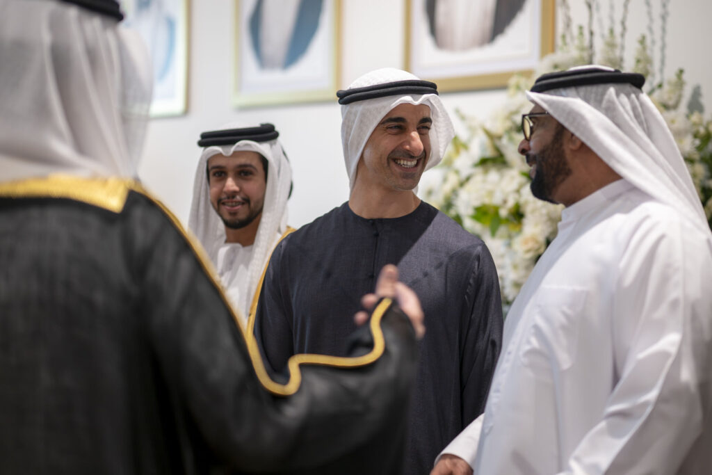Sheikh Hamdan bin Mohamed bin Zayed attends Al Awamir tribe group wedding reception