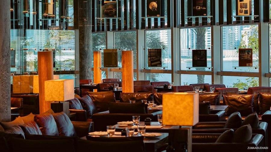 Zuma Abu Dhabi lounge and waterfront dining room