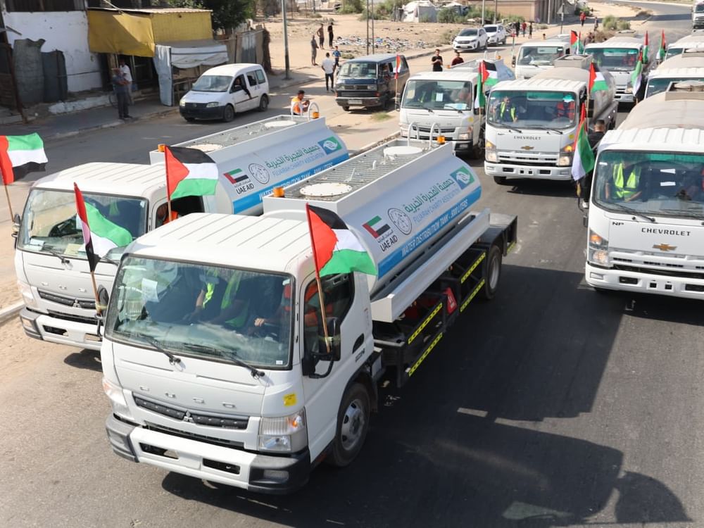 UAE operation supplies nine potable‑water tankers to Gaza, bringing total to 50