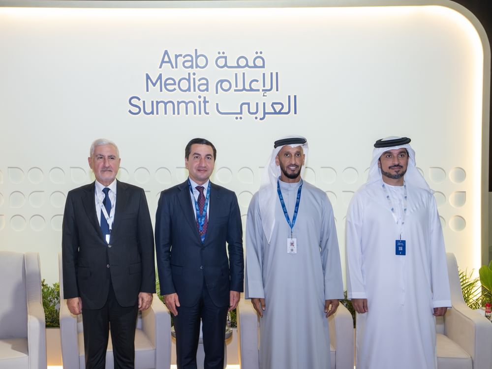 UAE media chief holds talks with Azerbaijan presidential aide and US presidential adviser at Arab Media Summit