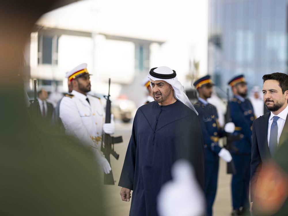 UAE President welcomes King of Jordan to Abu Dhabi on fraternal visit