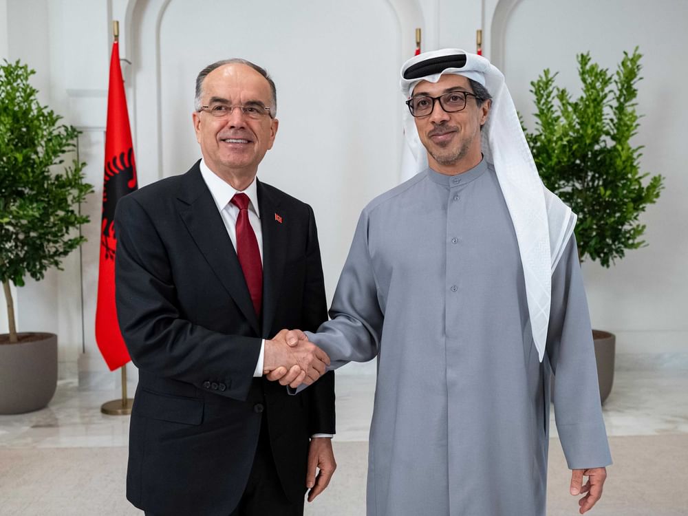 Mansour bin Zayed receives President of Albania in Abu Dhabi