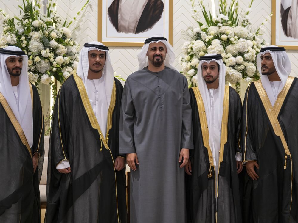 Theyab bin Mohamed bin Zayed attends group wedding of Al Awamir tribe
