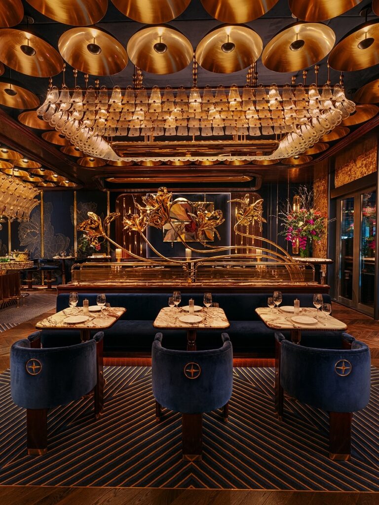 Art Deco-inspired interior of Isabel Abu Dhabi at The Galleria Al Maryah Island