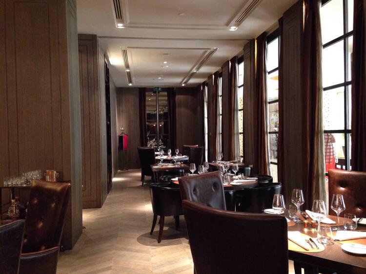 Rodeo Grill dining room and walk-in wine cellar at Beach Rotana