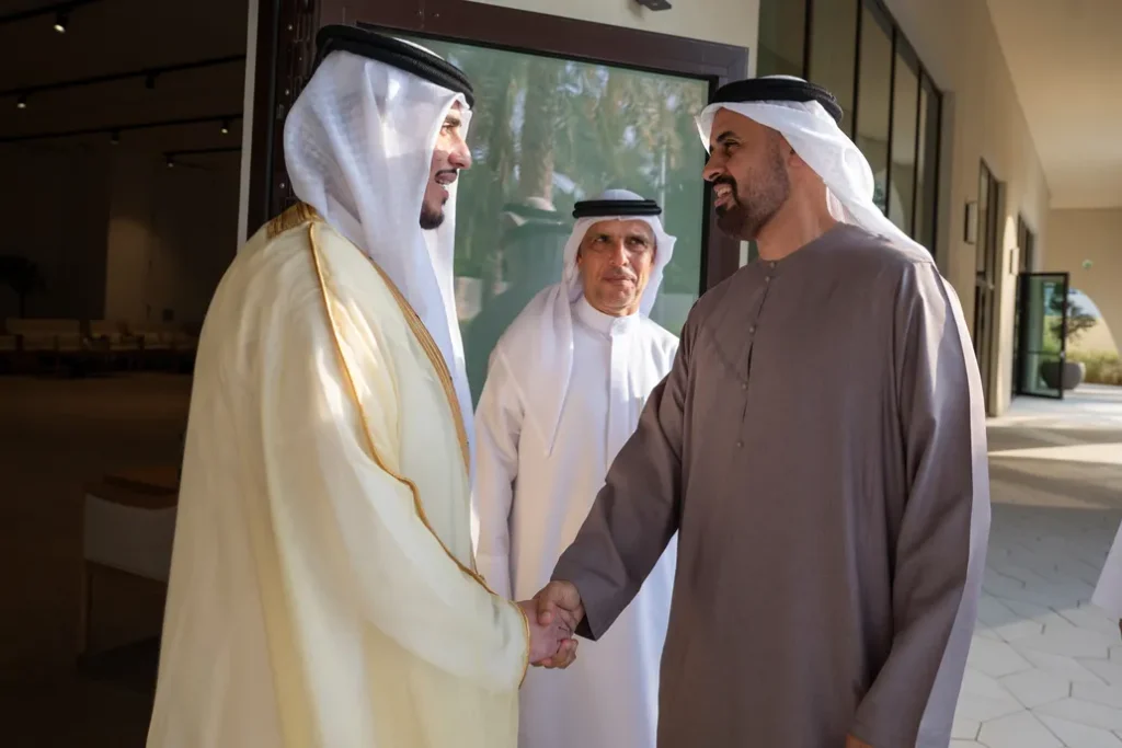 Theyab bin Mohamed bin Zayed attends the Abdulla Mohamed Alkhoori wedding reception