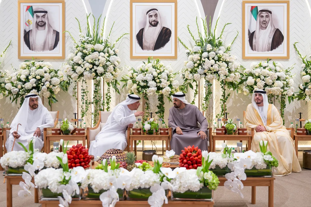 Theyab bin Mohamed bin Zayed attends the Abdulla Mohamed Alkhoori wedding reception