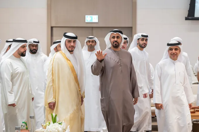 Theyab bin Mohamed bin Zayed attends the Abdulla Mohamed Alkhoori wedding reception