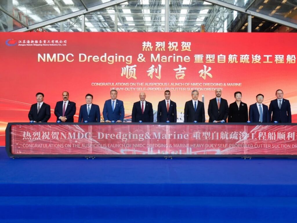 NMDC Group Inaugurates Abu Al Bakhoush, a Sophisticated Dredging Vessel
