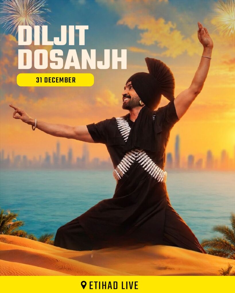 Diljit Dosanjh rings in the New Year at Etihad Live